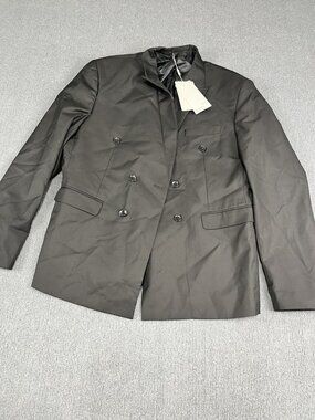 Mogu Mens Black Double-Breasted Blazer 42 NWT